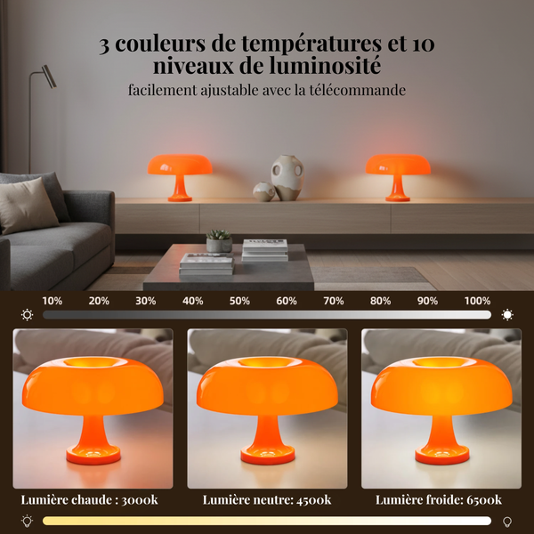 Lampe de table LED Champignon Bauhaus tactile