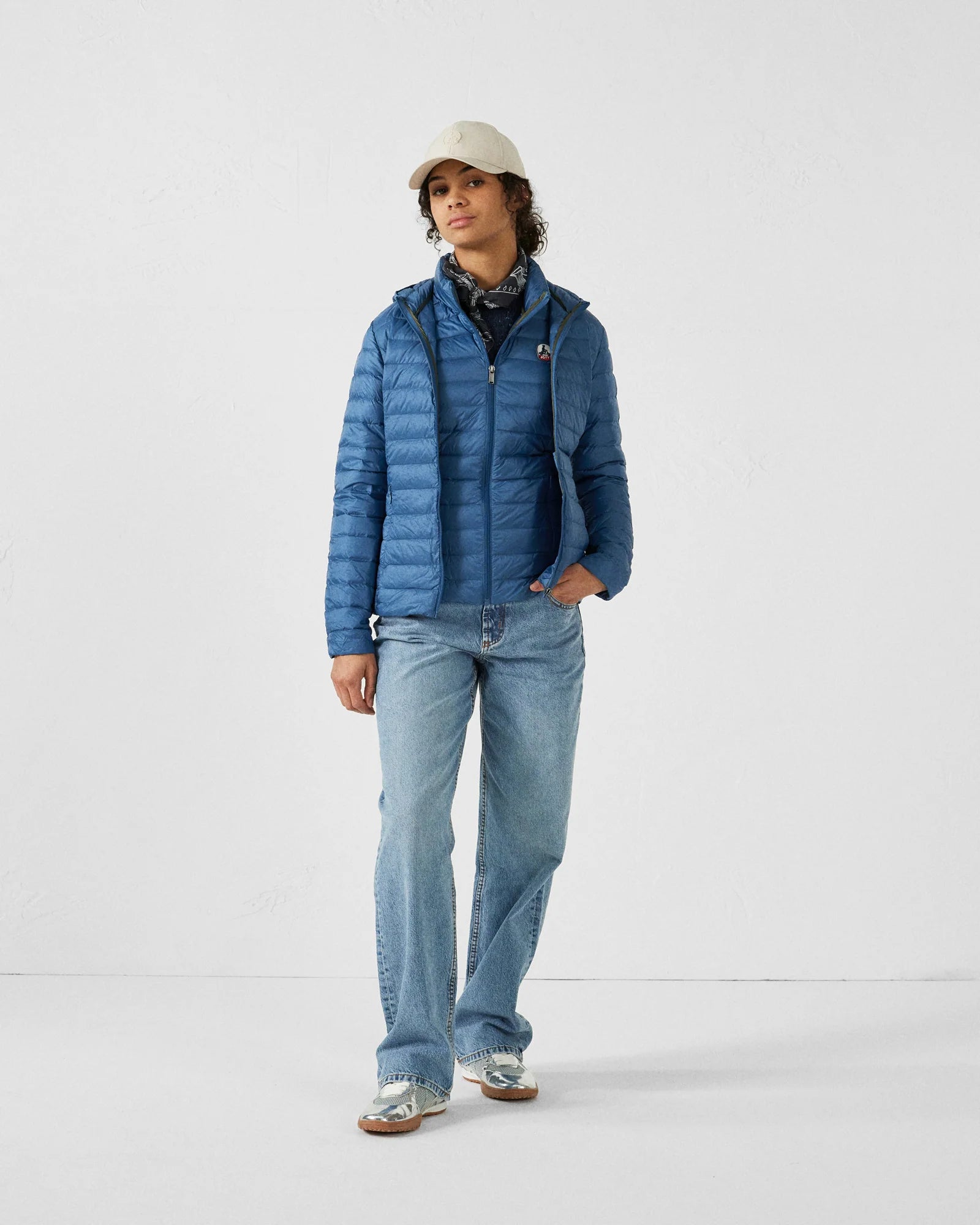 doudoune femme jott elora bleu denim capuche légère