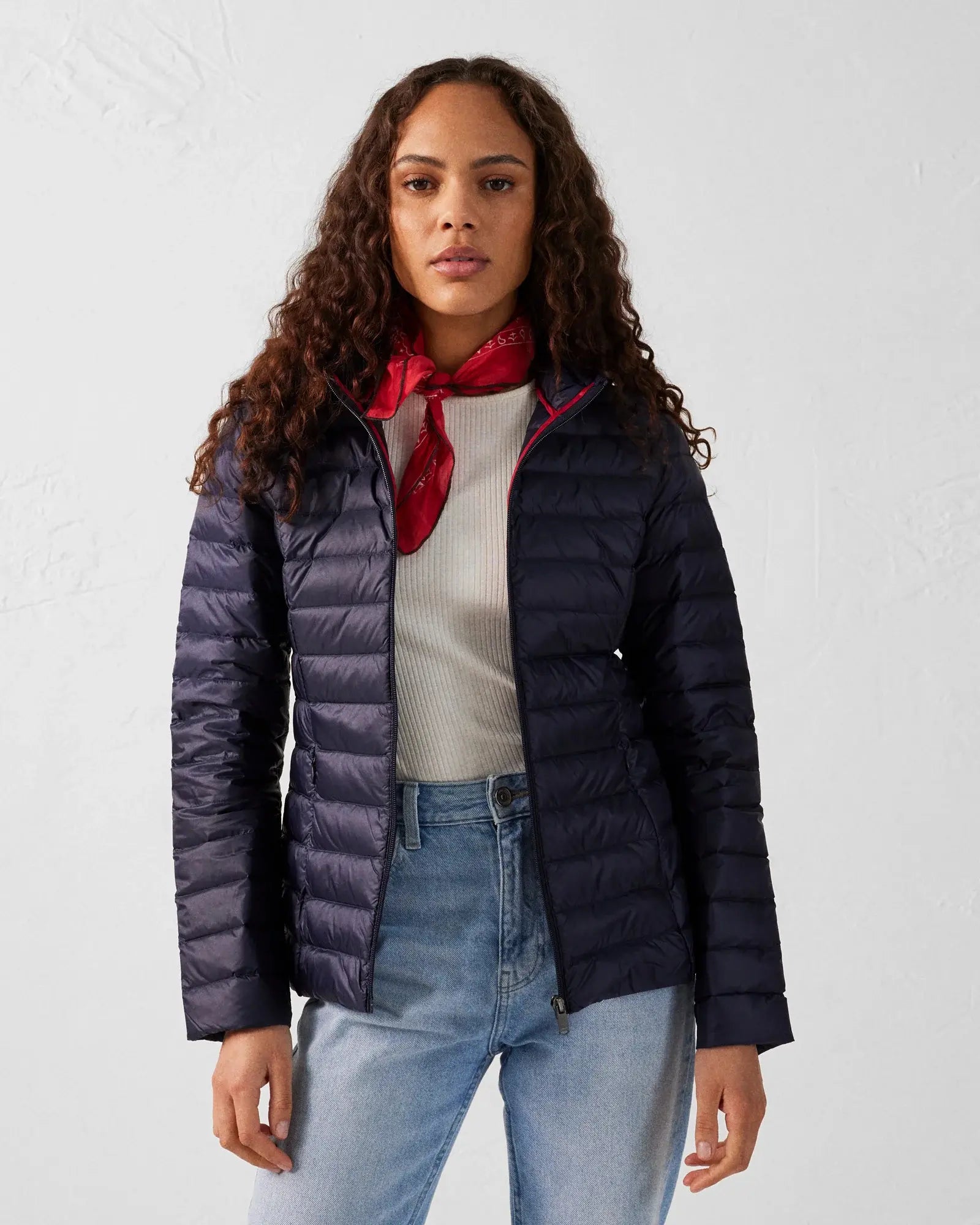 doudoune femme jott elora bleu marine légère capuche
