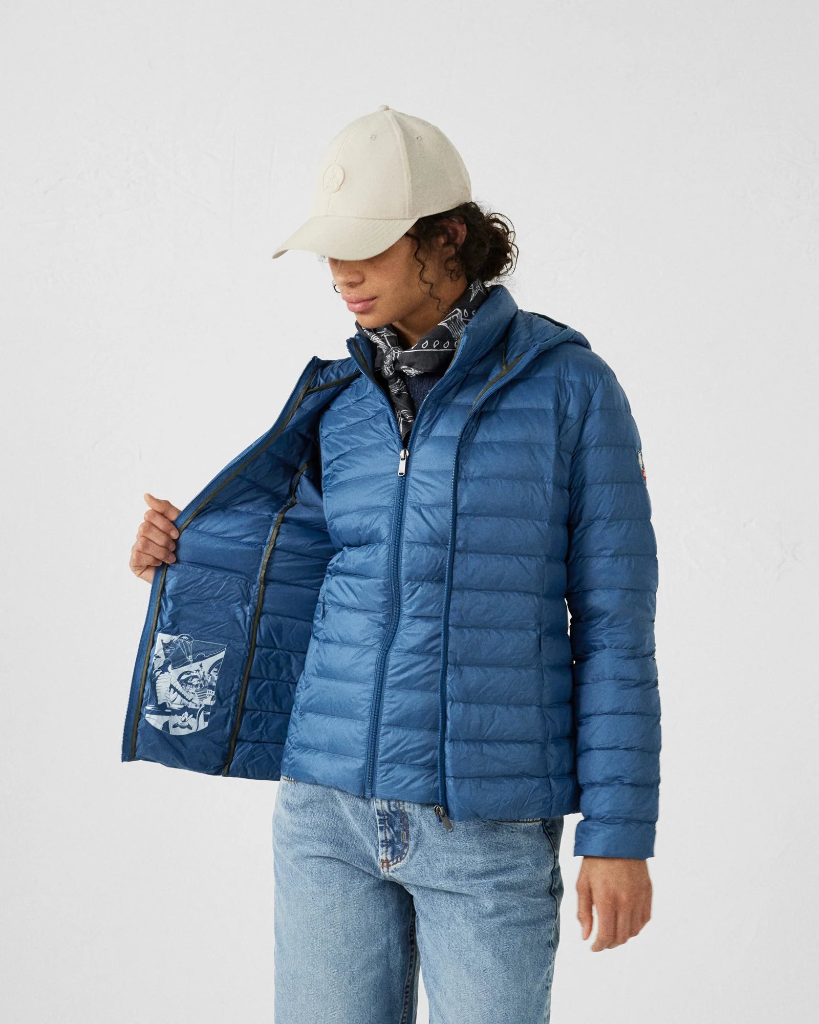 doudoune légère femme bleu denim chaude jott elora