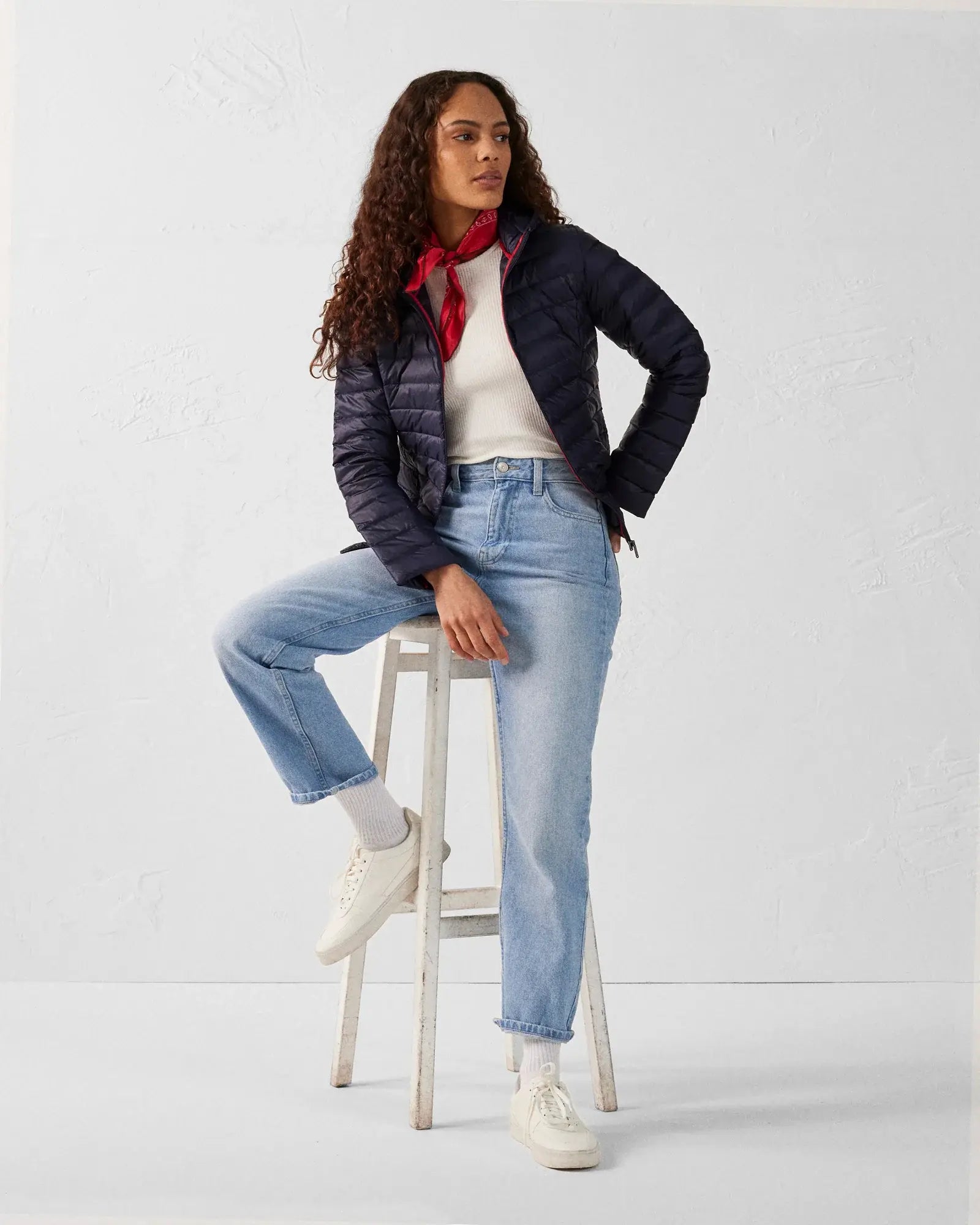 parka femme chaude hiver bleu marine jott elora