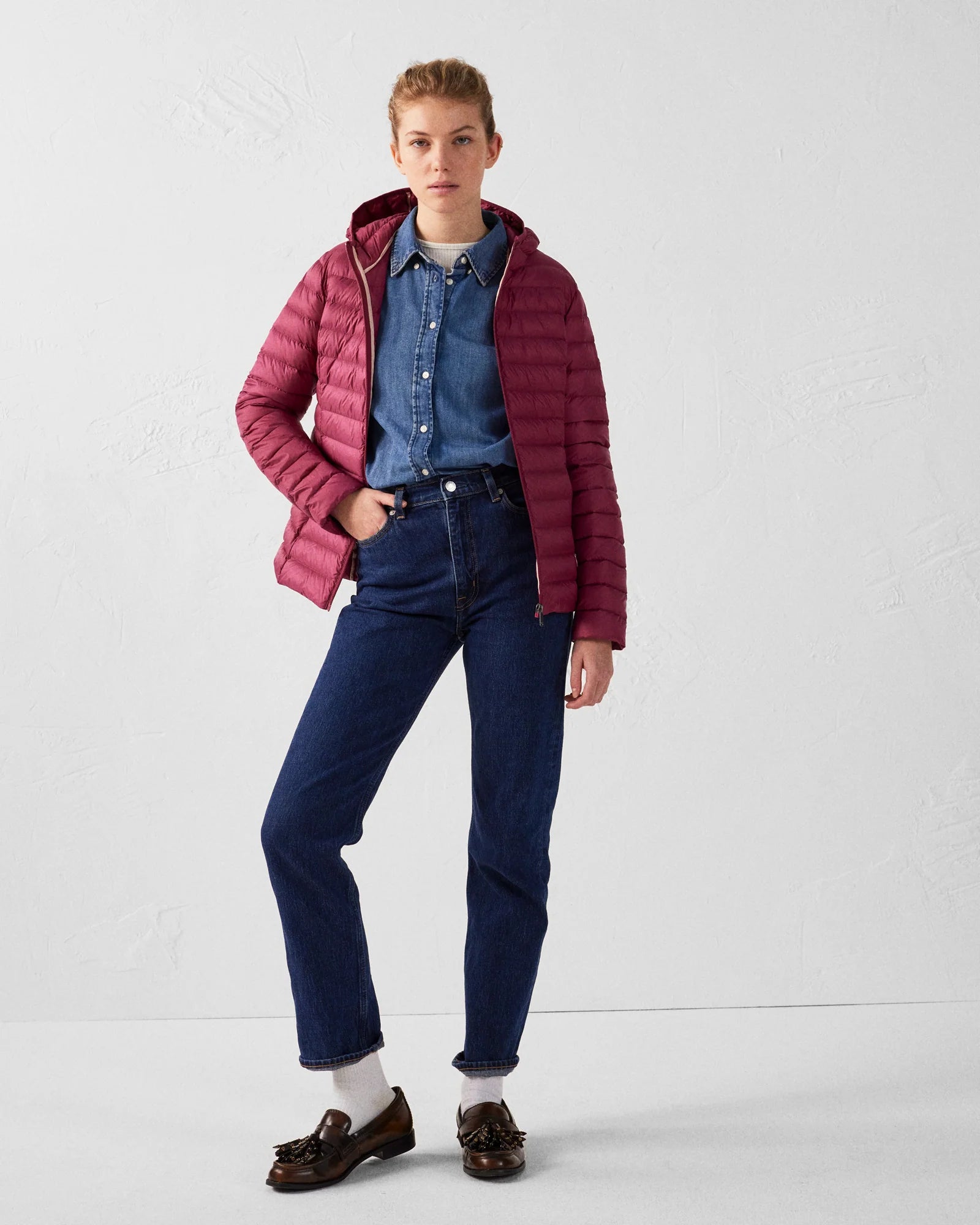 veste chaude femme capuche fuchsia tendance