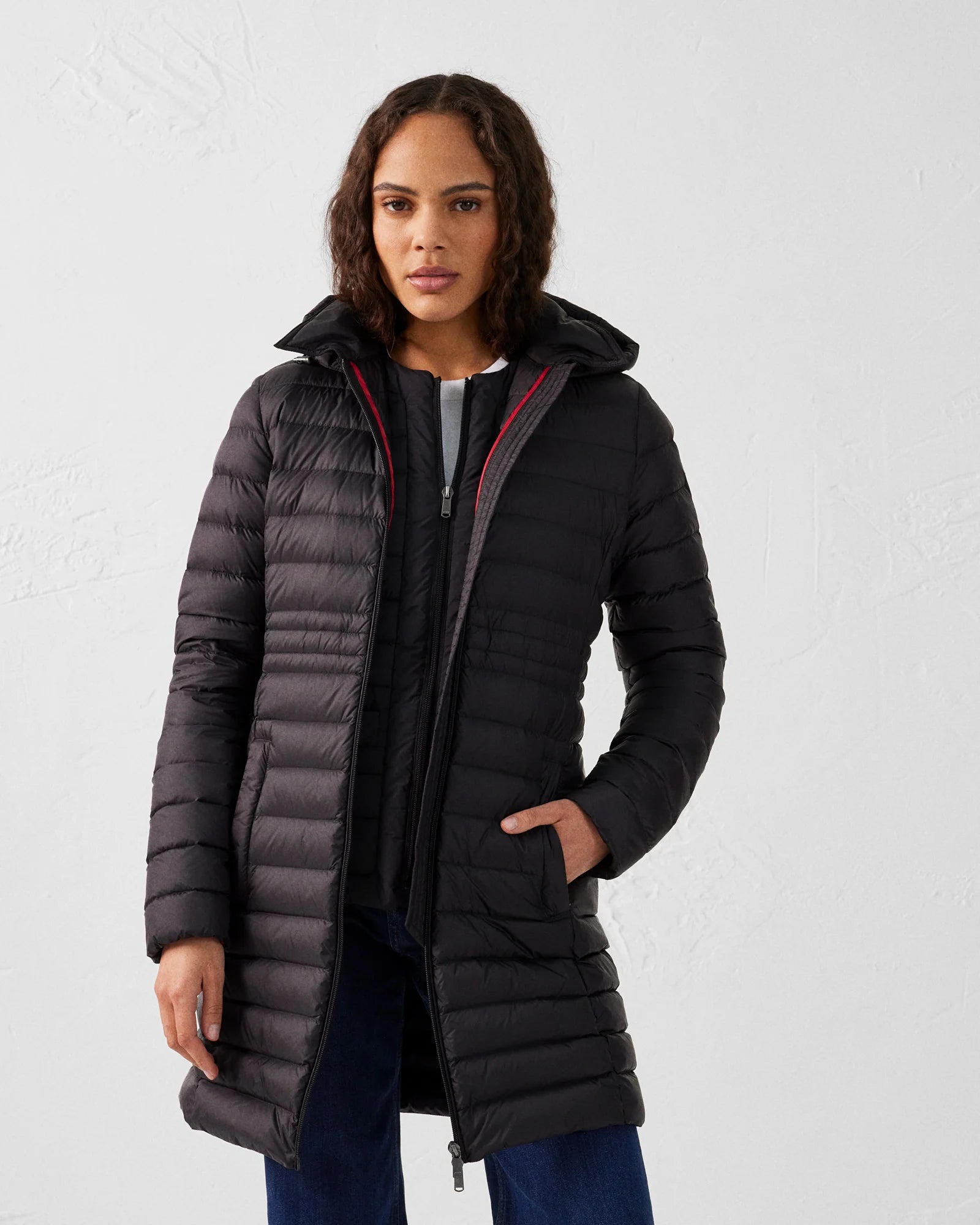 veste chaude femme doudoune longue noire jott